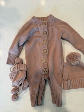 Caden Lane Knit Button Sweater Romper Bundle
